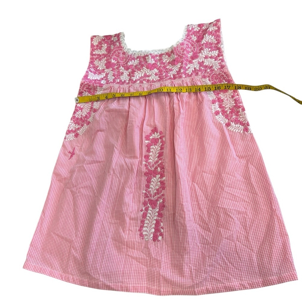 Mi Golondrina Embroidered Pink Top Women’s Small Floral Sleeveless Blouse - Picture 7 of 10